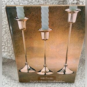 HomeTrends Brass Candle Holders Set
